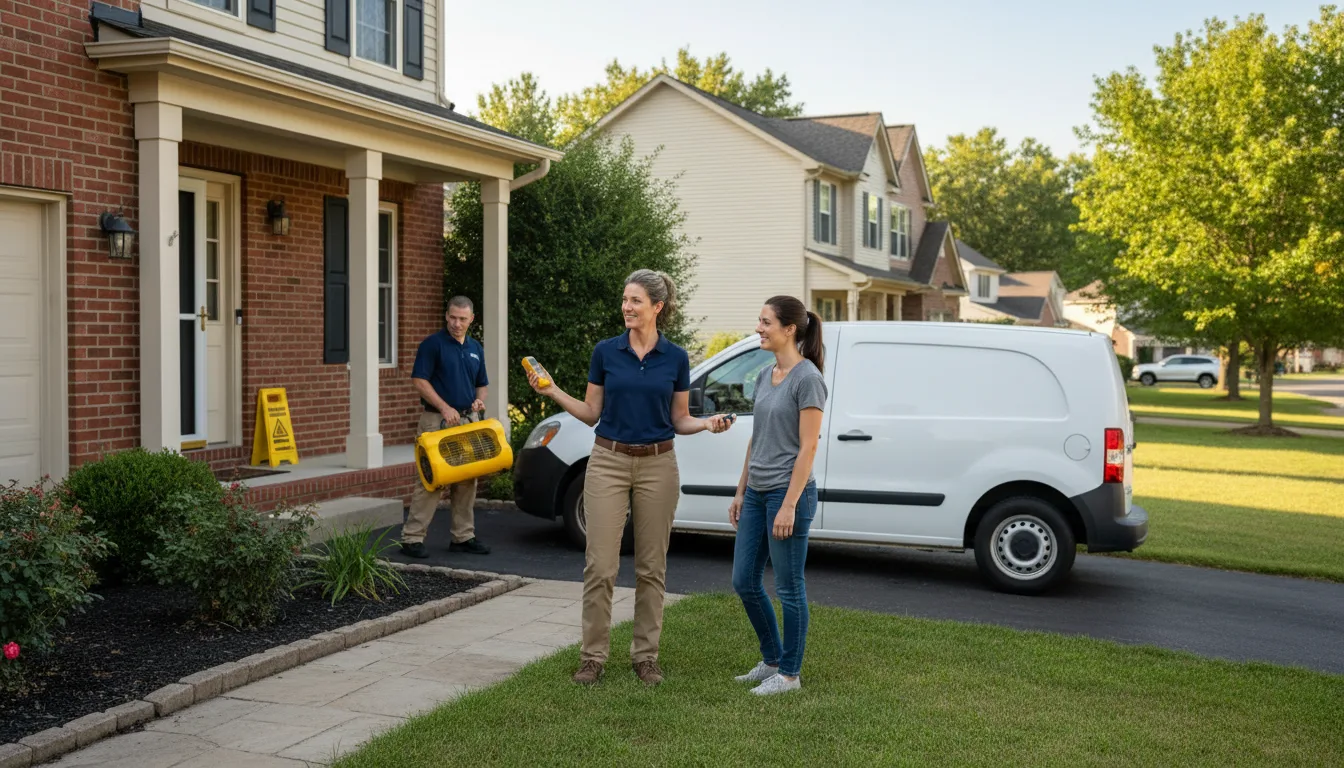 Residential water damage restoration in Juda, WI